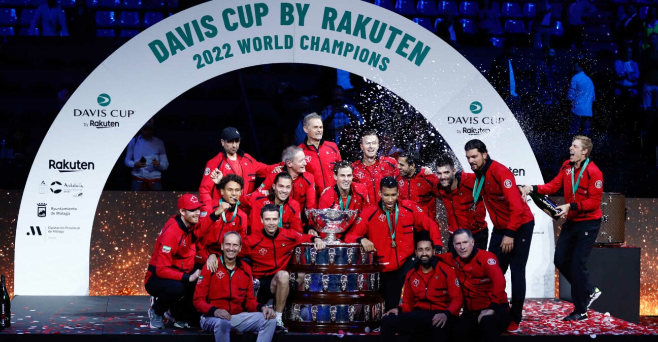 Canada with the 2022 Davis Cup trophy