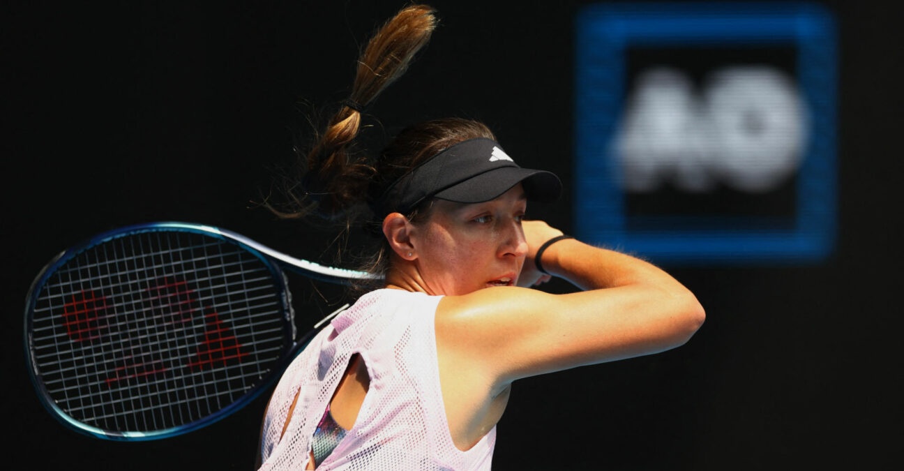 Jessica Pegula during her first round match at the 2023 Australian Open