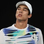 Mackenzie Mcdonald of the U.S. reacts during his second round match against Spain's Rafael Nadal at the 2023 Australian Open