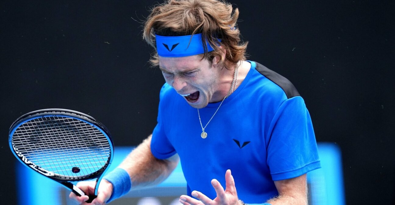 Andrey Rublev raging AO 2023