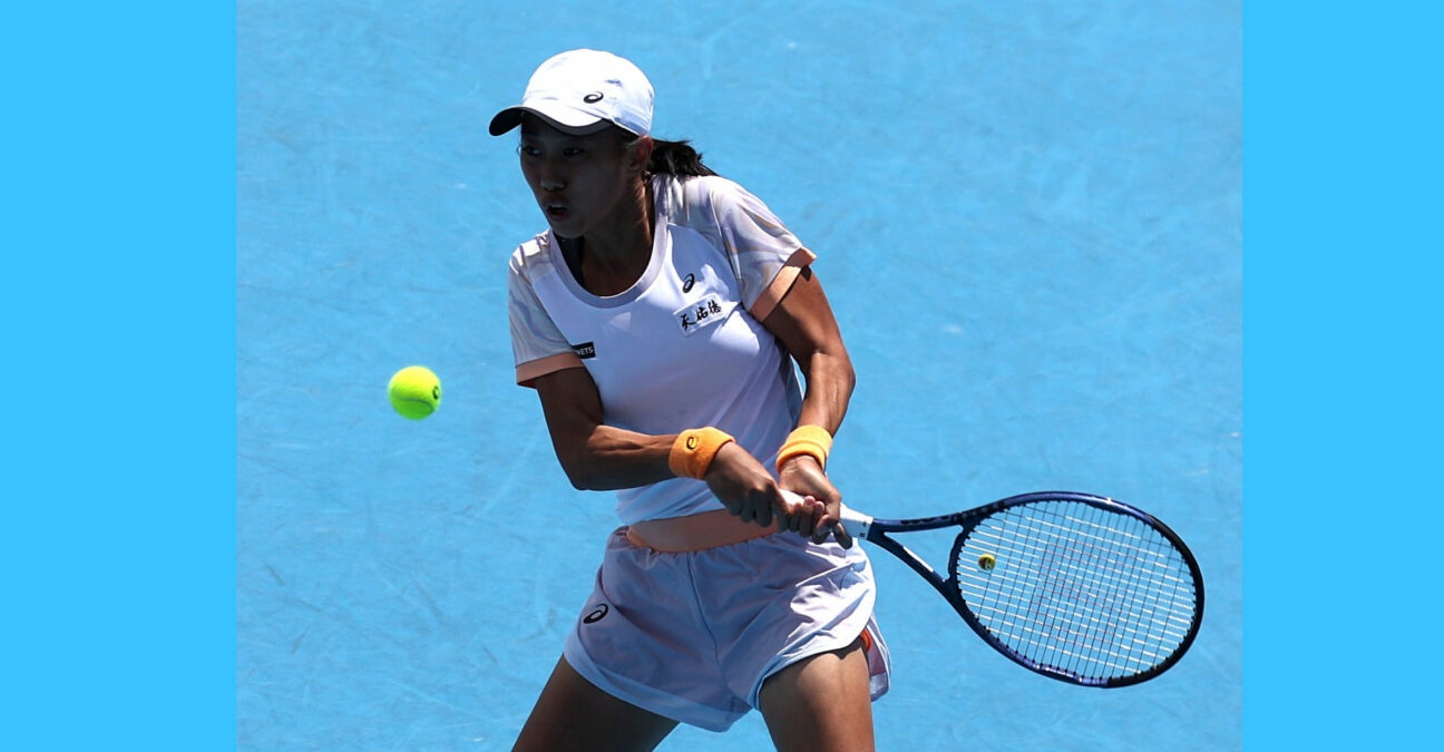 China's Zhang Shuai in action during her third round match at the 2023 Australian Open