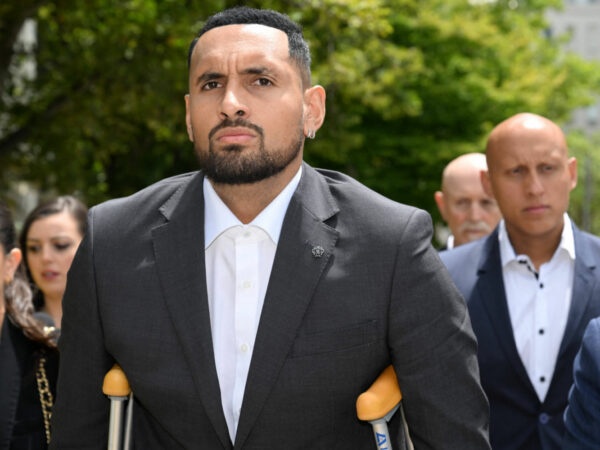 Nick Kyrgios arrives at the ACT Magistrates Court in Canberra, Australia, February 3, 2023