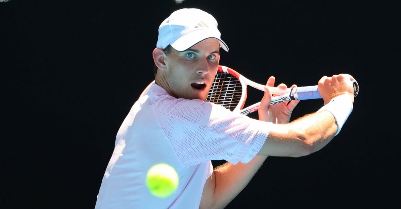 Dominic Thiem of Austria in action at the 2023 Australian Open