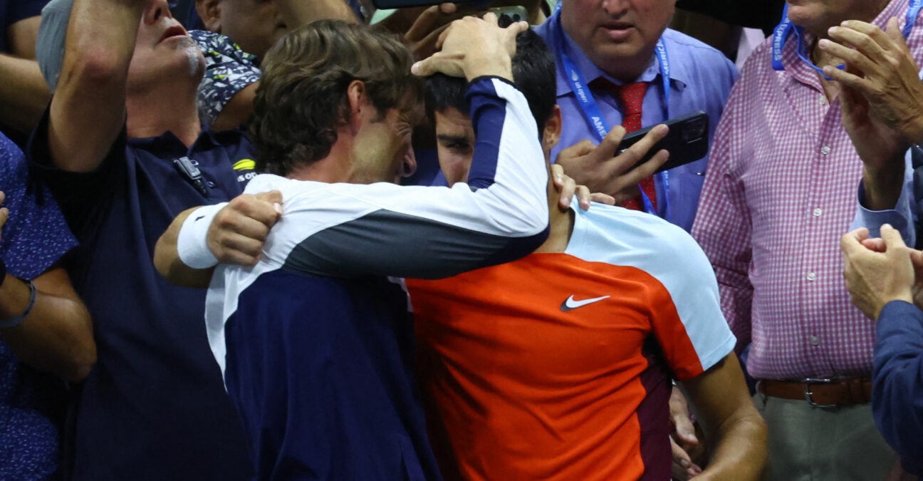 Juan Carlos Ferrero and Carlos Alcaraz at the 2022 US Open