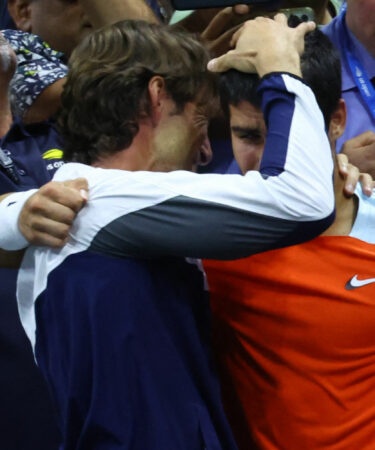 Juan Carlos Ferrero and Carlos Alcaraz at the 2022 US Open