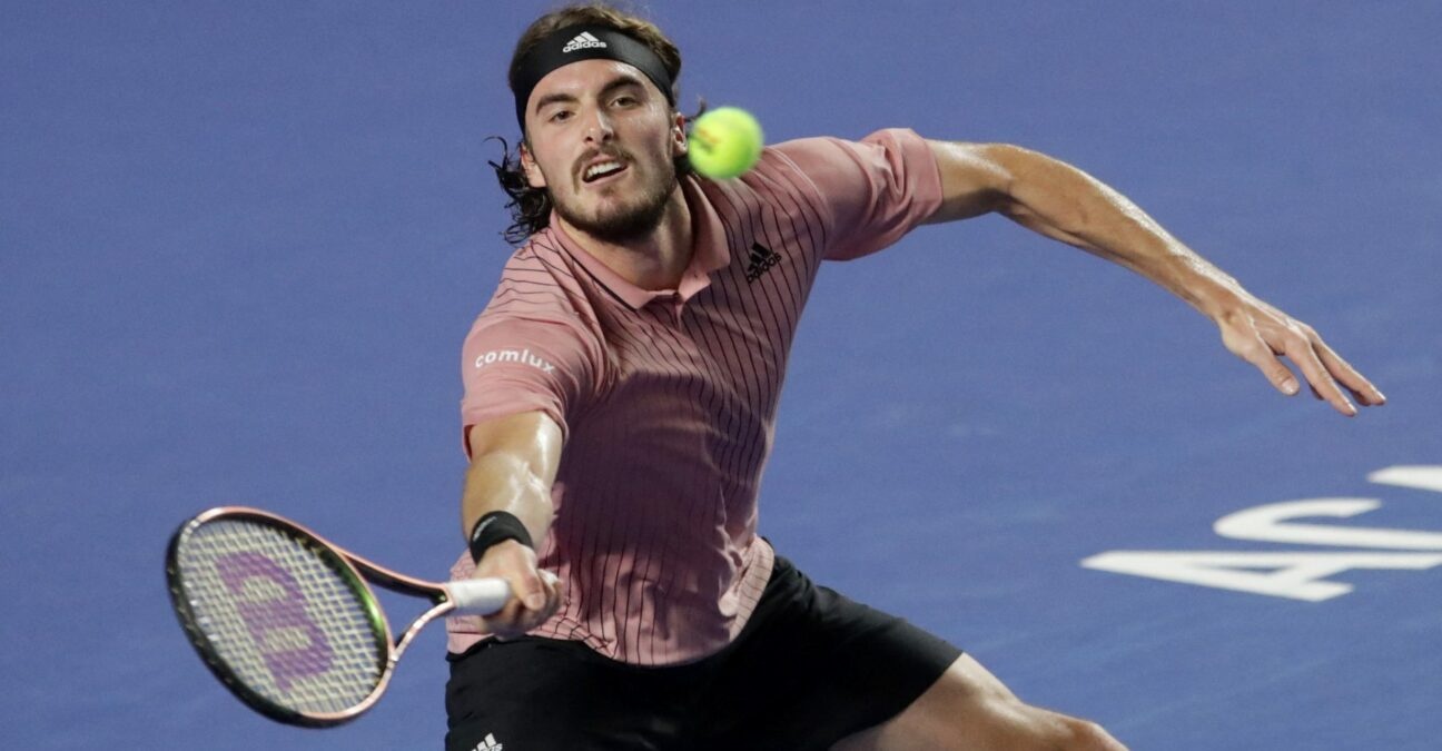 Greece's Stefanos Tsitsipas in action during the Abierto Mexicano tournament in Acapulco in February 2022