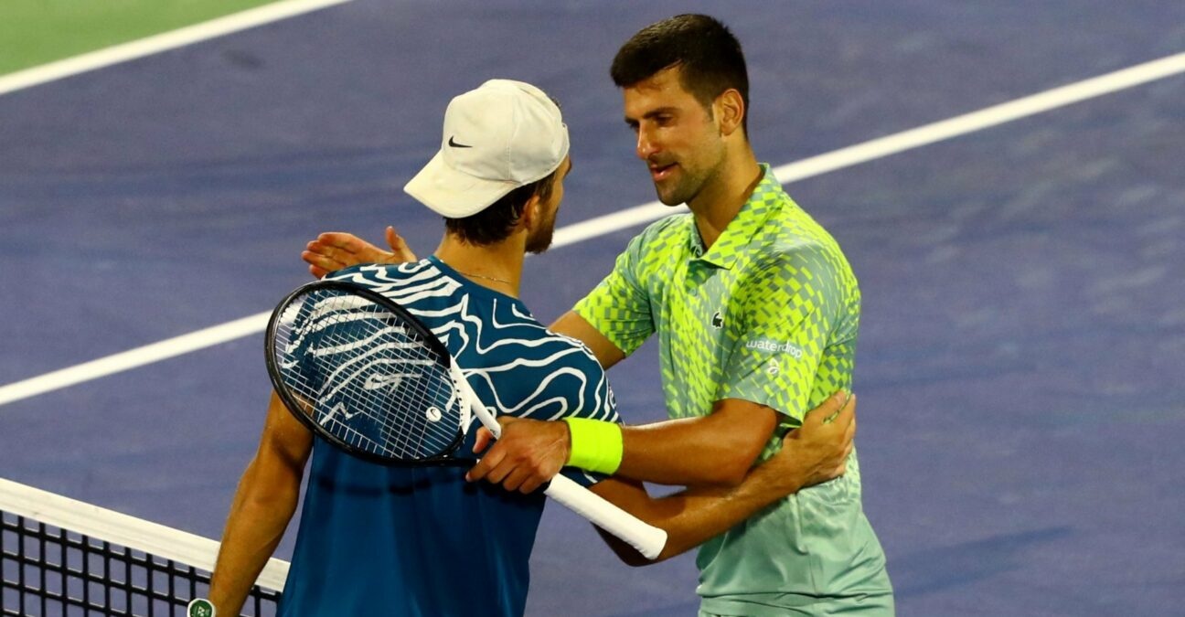Novak Djokovic and Tomas Machac