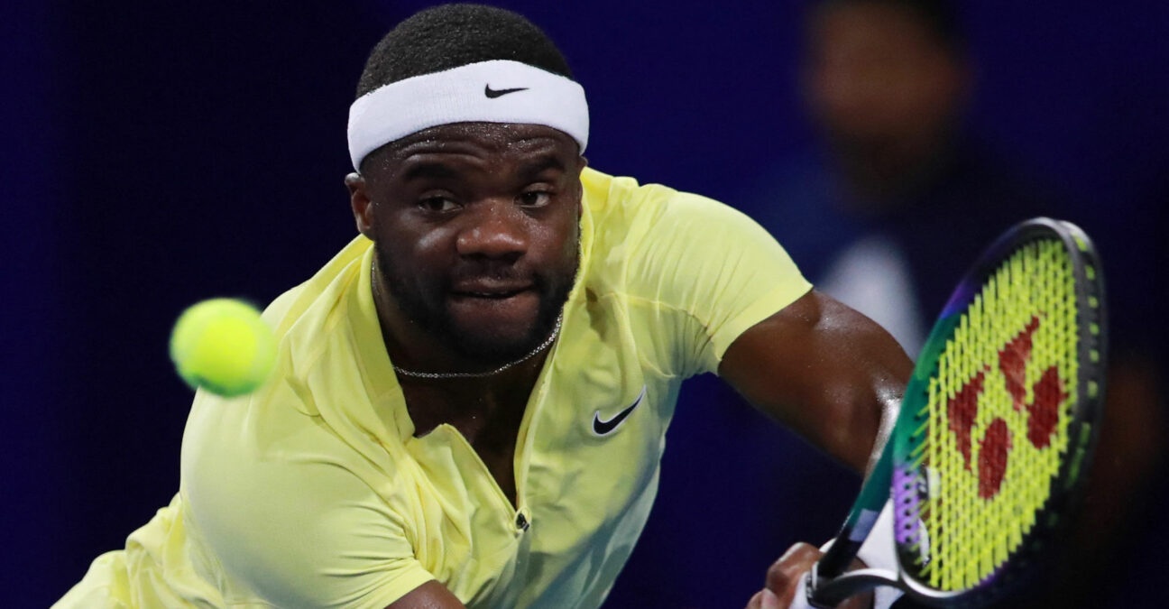 Frances Tiafoe of the U.S. in action at the ATP 500 Open in Acapulco, Mexico