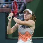 Elena Rybakina at the 2023 BNP Paribas Open in Indian Wells