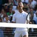 Novak Djokovic après sa qualification pour la finale de Wimbledon 2022