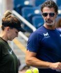 Patrick Mouratoglou et Simona Halep à l'US Open 2022