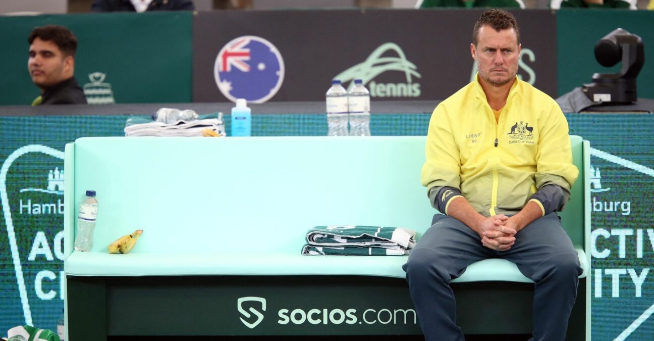 Lleyton Hewitt Davis Cup captain bench australia malaga