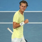 Sebastian Korda après sa victoire contre Daniil Medvedev à l'Open d'Australie 2023