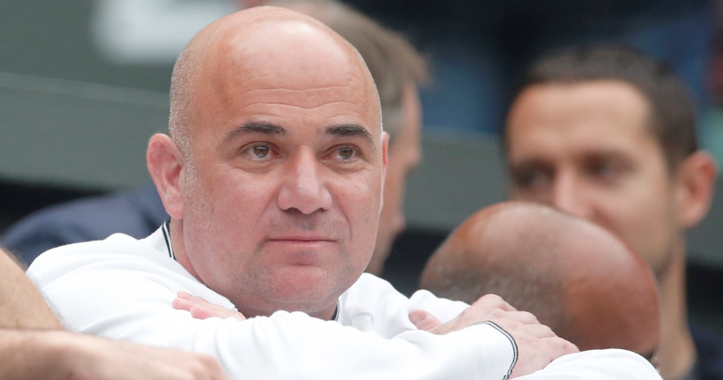 Andre Agassi, Novak Djokovic's coach during 2018 Wimbledon