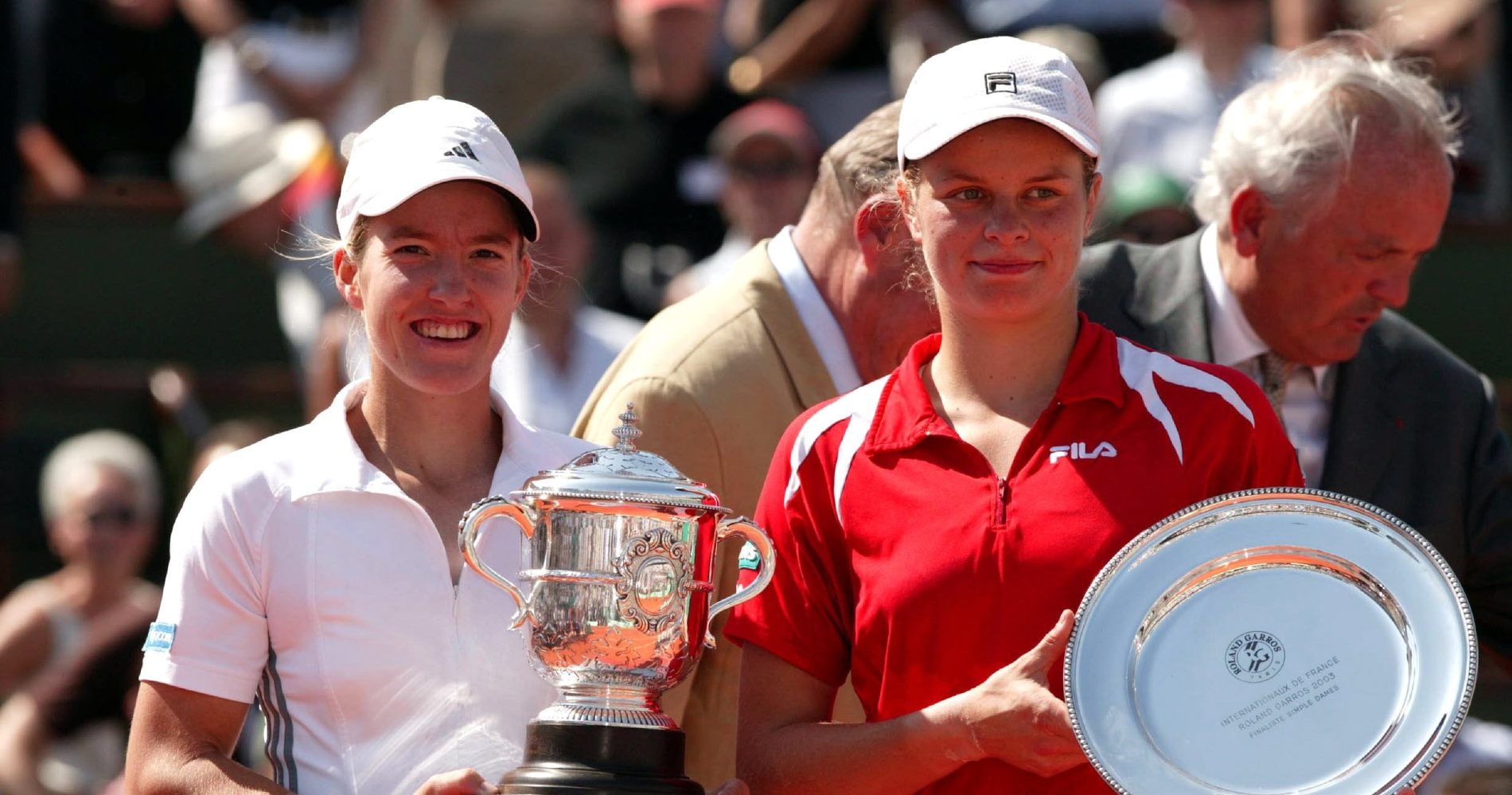 Henin and Clijsters at Roland-Garros in 2003