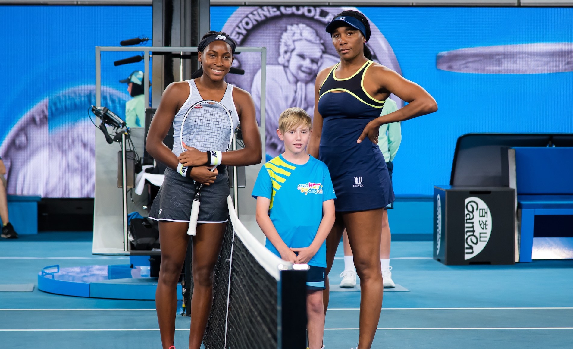 Cori Gauff and Serena Williams, before 2020 Australian Open