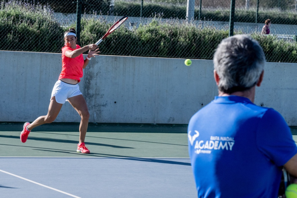 Caroline Garcia à l'entraînement à Manacor