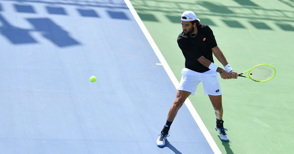 Matteo Berrettini training at the Mouratoglou Academy for the UTS