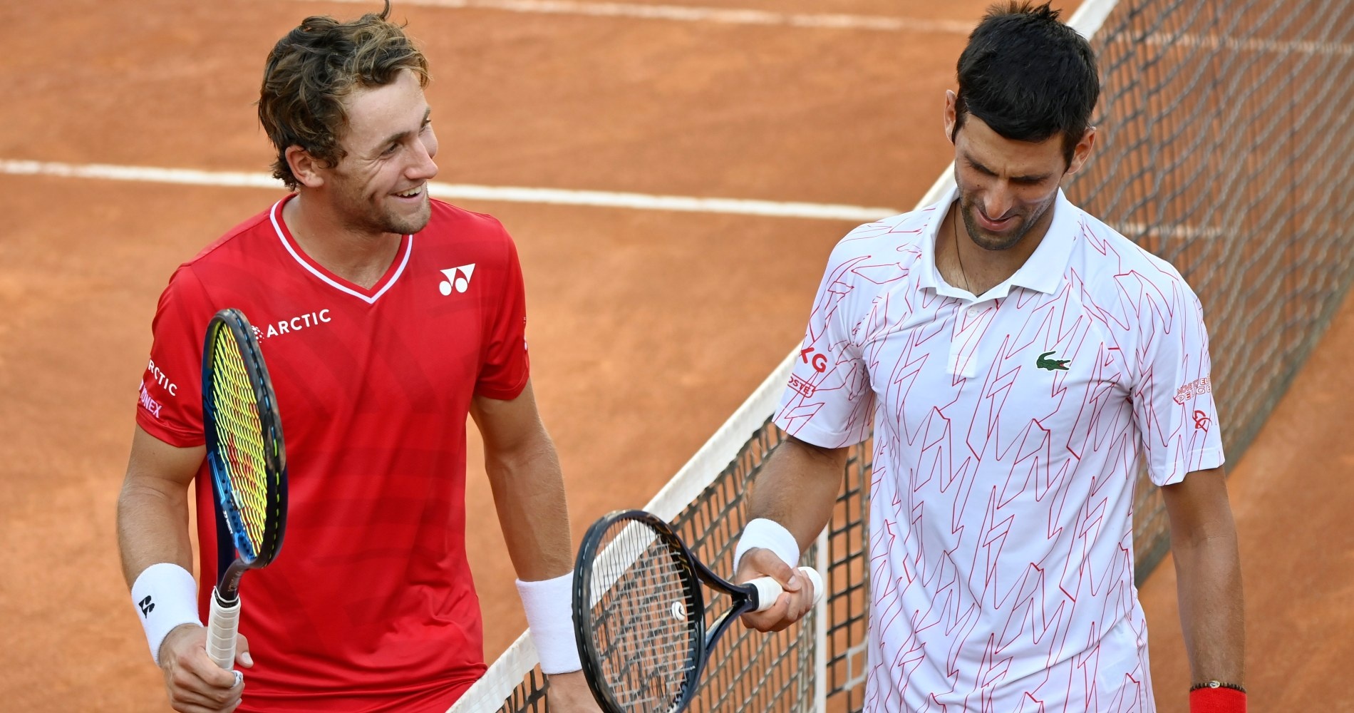 Casper Ruud and Novak Djokovic 2022 Rome