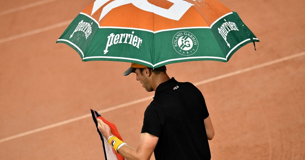 Sam Querrey parapluie Roland-Garros