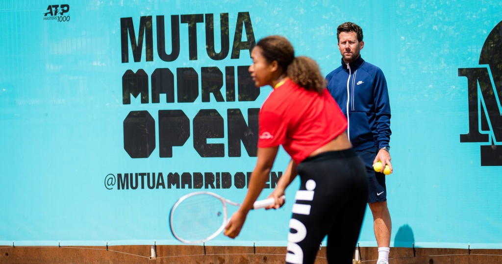 Naomi Osaka, Wim Fissette, Madrid 2021