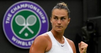 Aryna Sabalenka at Wimbledon in 2021