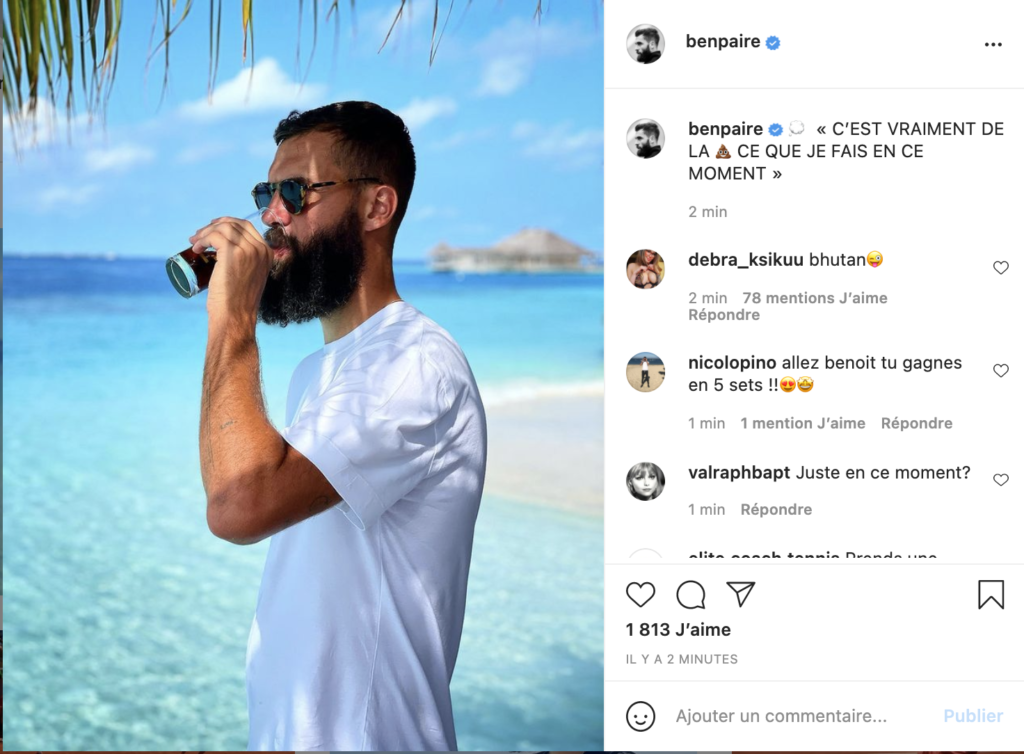 Benoit Paire, Instagram