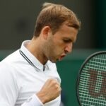 Dan Evans at Wimbledon in 2021