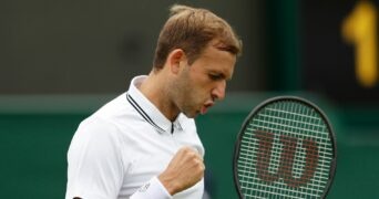 Dan Evans at Wimbledon in 2021