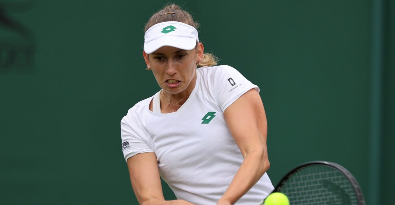 Elise Mertens at Wimbledon in 2021