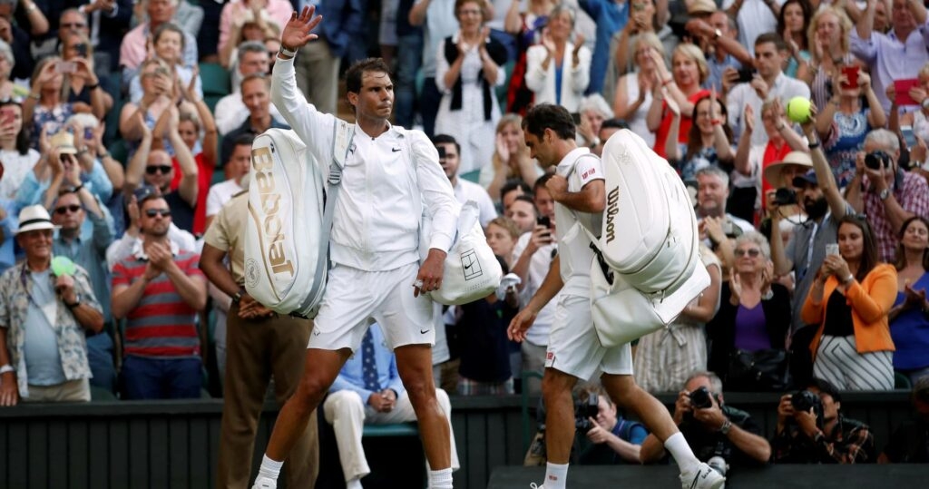 Rafael Nadal & Roger Federer at Wimbledon in 2019