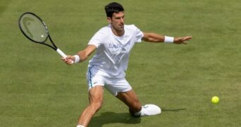 Novak Djokovic at Wimbledon in 2021