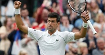 Novak Djokovic at Wimbledon in 2021