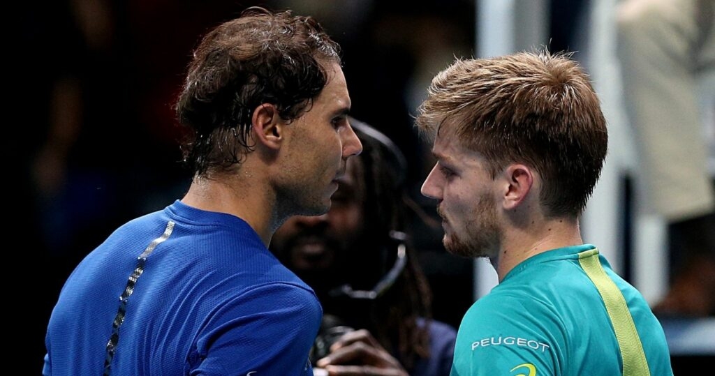 Rafael Nadal et David Goffin à Londres en 2017