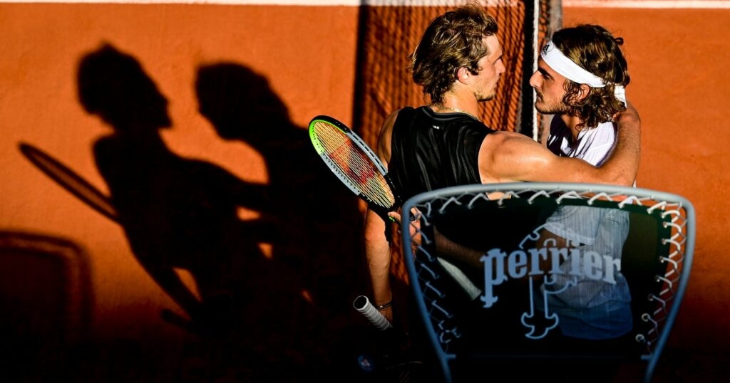 Alexander Zverev & Stefanos Tsitsipas at Roland-Garros in 2021