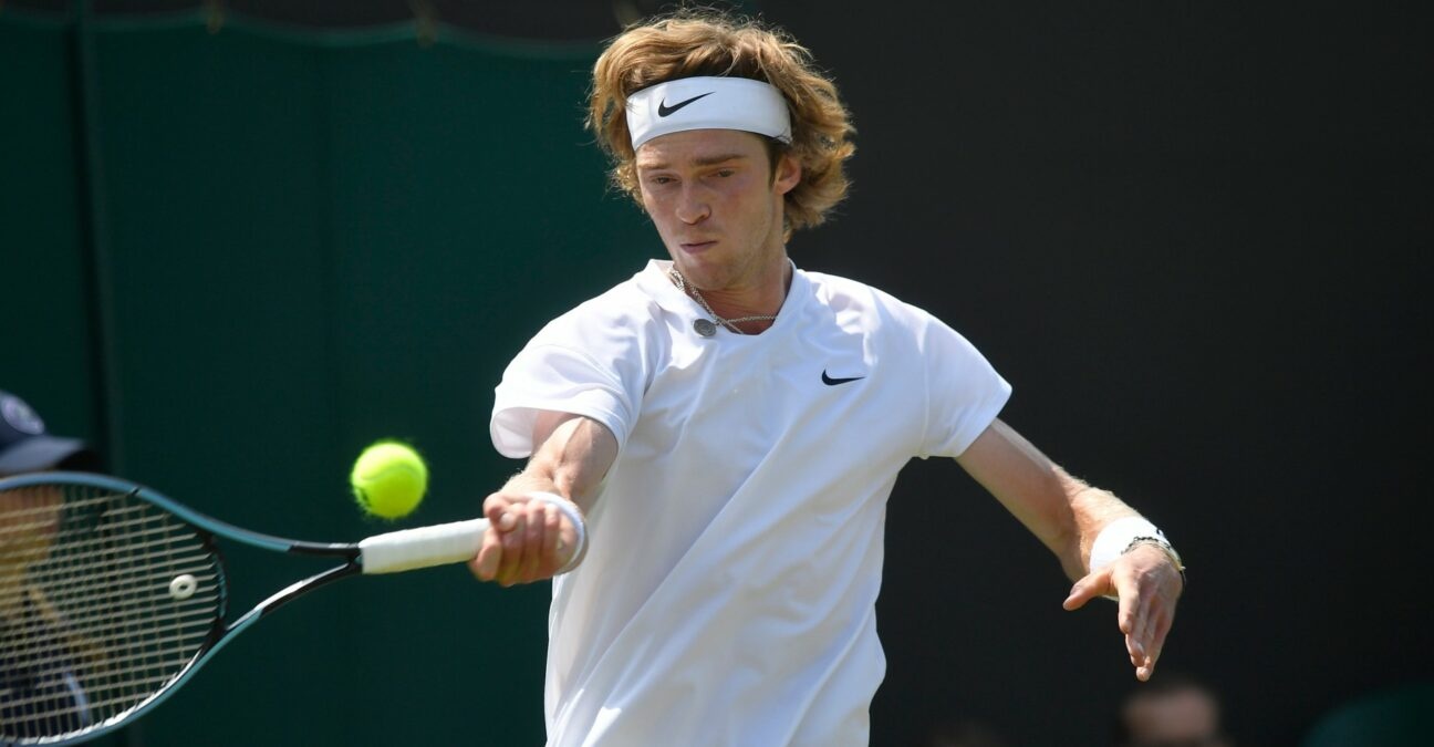 Andrey Rublev at Wimbledon in 2021