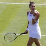 Aryna Sabalenka at Wimbledon in 2021