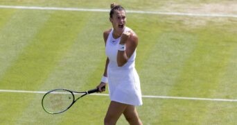 Aryna Sabalenka at Wimbledon in 2021