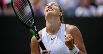 Aryna Sabalenka at Wimbledon in 2021