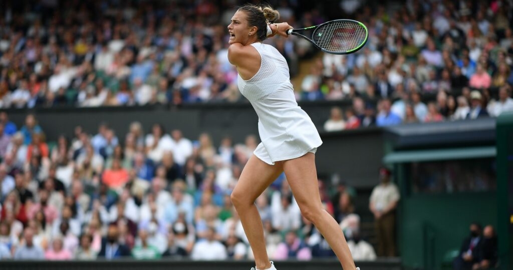 Aryna Sabalenka at Wimbledon in 2021