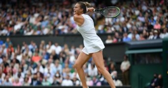 Aryna Sabalenka at Wimbledon in 2021