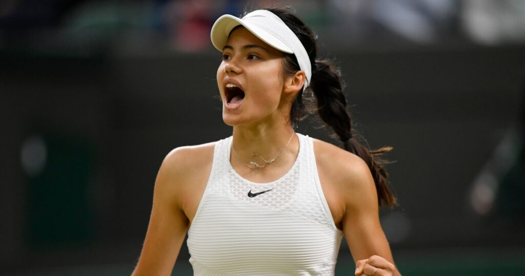 Emma Raducanu at Wimbledon in 2021