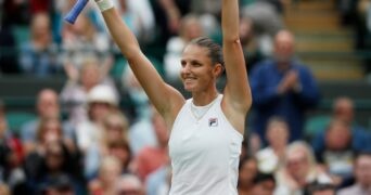 Karolina Pliskova at Wimbledon in 2021