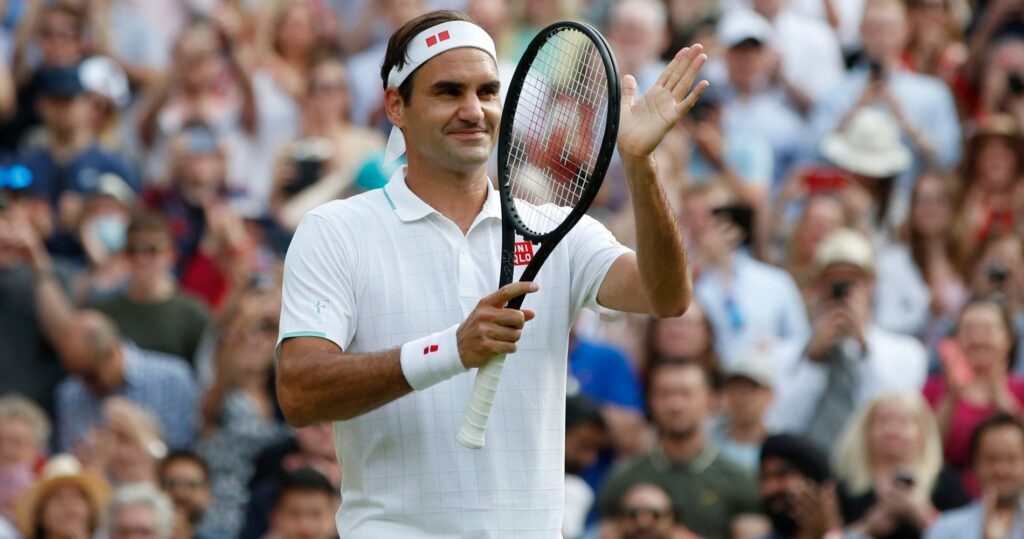 Roger Federer at Wimbledon in 2021