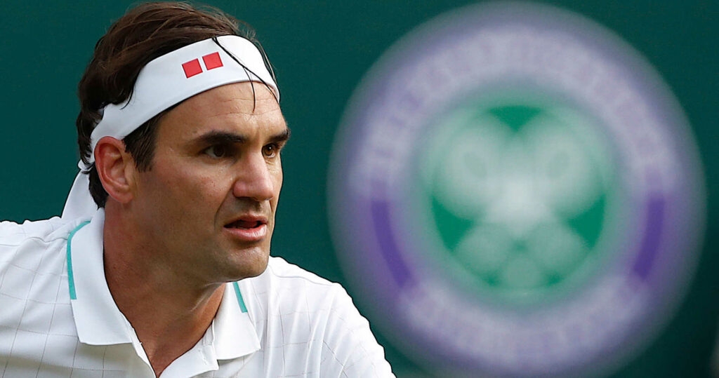 Roger Federer at Wimbledon in 2021