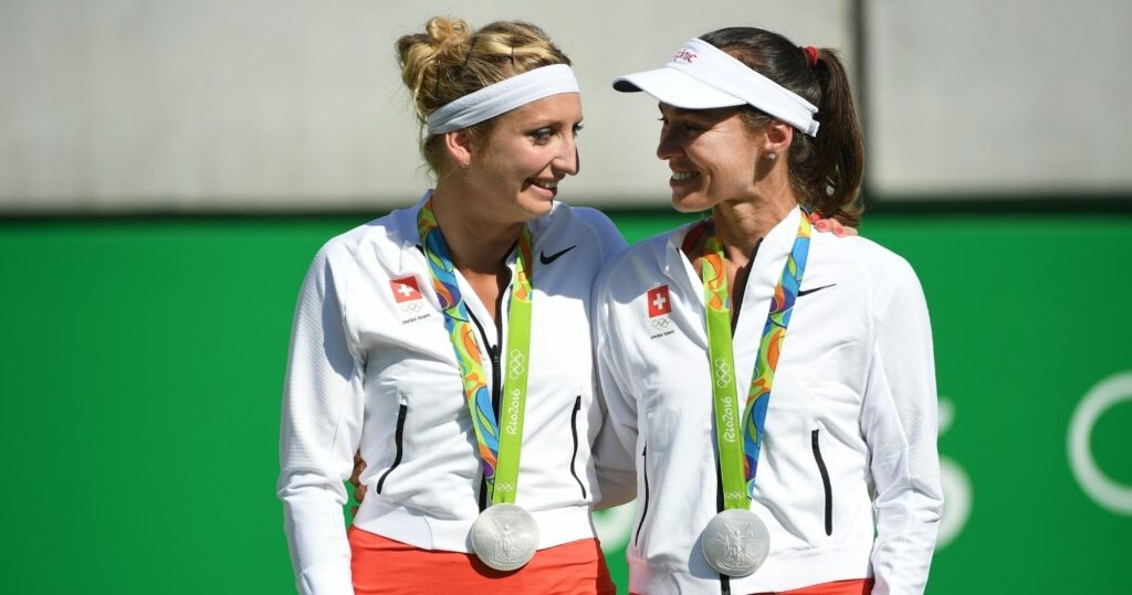 Timea Bacsinszky et Martina Hingis - JO 2016