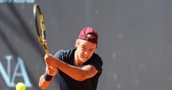 Holger Rune of Denmark during ATP80 Challenger in Verona, Italy