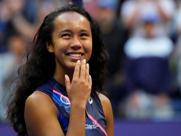 Leylah Fernandez at the 2021 U.S. Open tennis tournament at USTA Billie Jean King National Tennis Center.