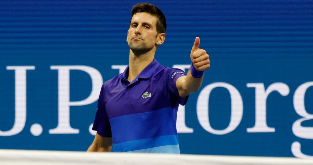 Novak Djokovic at the 2021 US Open