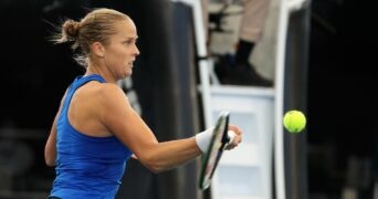 Shelby Rogers at the Adelaide International tennis tournament at Memorial Drive on February 25, 2021 in Adelaide, Australia.